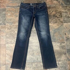 Blue Boot Cut Jeans with Classic Wash